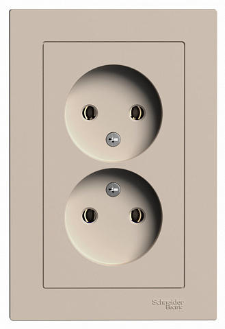 Systeme Electric AtlasDesign Песочный Розетка двойная б/з,16А, в сборе