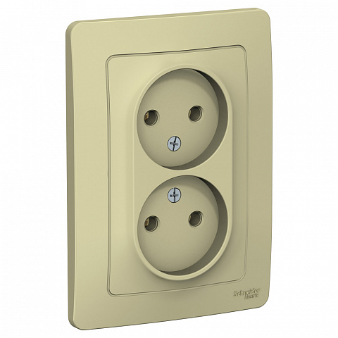 Systeme Electric Blanca внутр Беж Розетка 2-ая б/з без шторок,16А, 250В