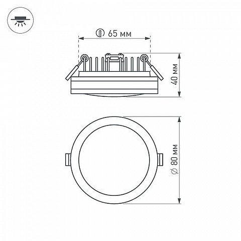 Встраиваемый светодиодный светильник Arlight LTD-85SOL-5W Warm White 017988