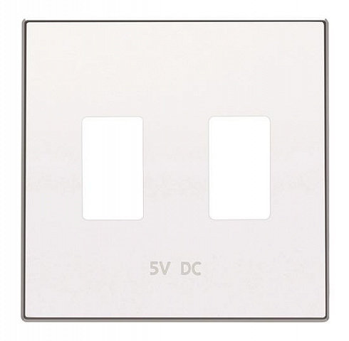 ABB Накладка для механизма 2хUSB зарядного устройства, серия SKY, цвет альпийский белый