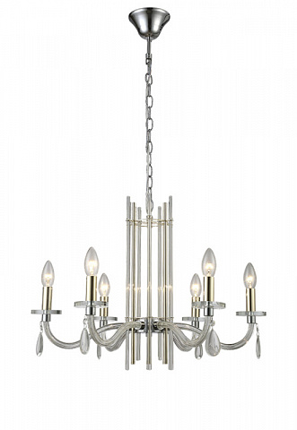 Подвесная люстра Crystal Lux AURELIO SP6 GOLD+CHROME/TRANSPARENT