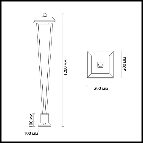 Садово-парковый светильник Odeon Light 6655/12GA