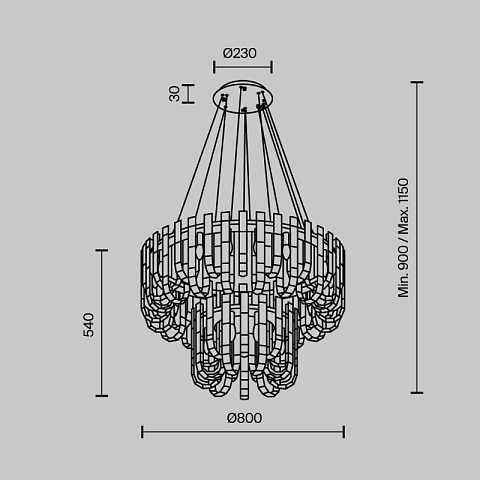 Подвесная люстра MODELUX ML.6621.28 BS