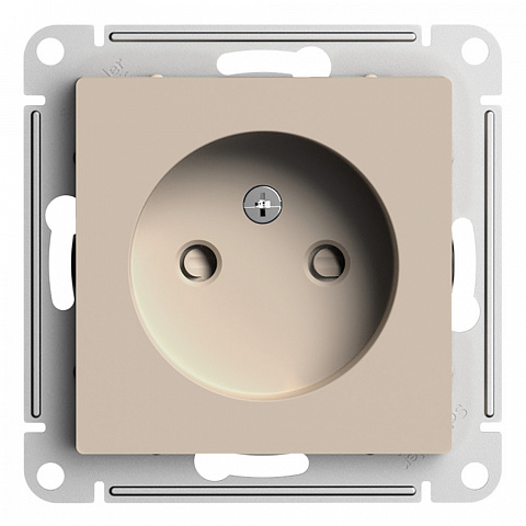 Systeme Electric AtlasDesign Песочный Розетка б/з со шторками, 16А, механизм