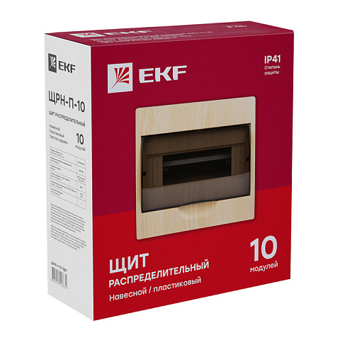 EKF PROxima Щит распределительный навесной ЩРН-П-10 светлое дерево IP41
