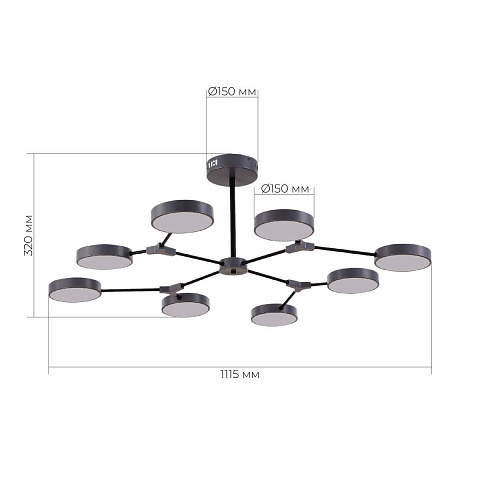 Потолочная светодиодная люстра Evoluce Monta SLE6003-702-08