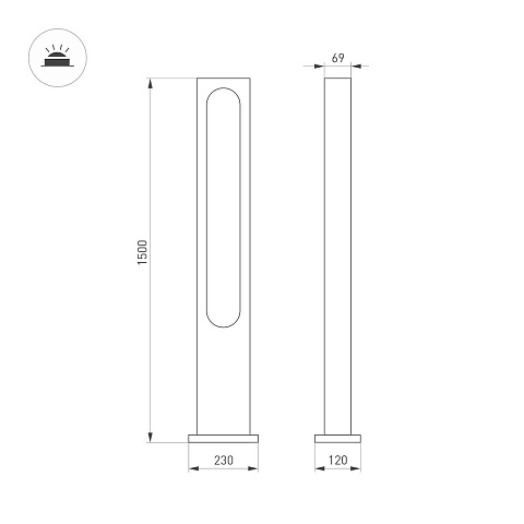 Уличный светодиодный светильник Arlight LGD-Muse-Boll-H1500-18W Warm3000 035395