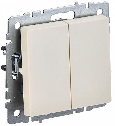 IEK BRITE BASE Бежевый Выключ. 2-к прох 10А ВС10-2-6-БрКр