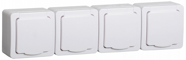 IEK GERMES PLUS РСб24-3-ГПБб роз 4м с з/к о/у IP54 (белый)