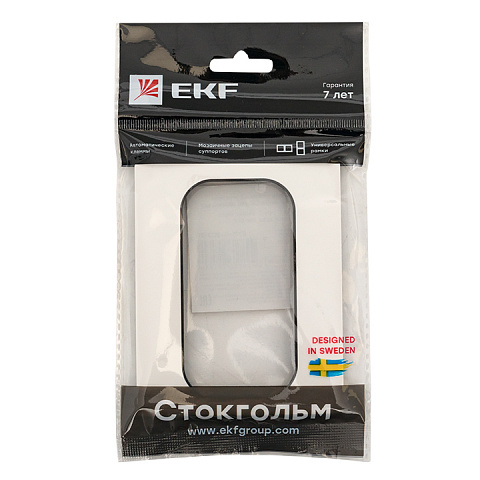 EKF PROxima Стокгольм Белый Линяя черная Рамка для розетки 2-ой