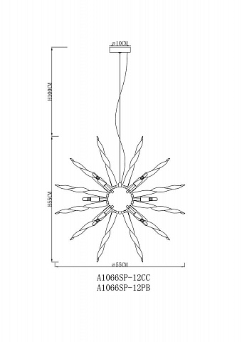Подвесной светильник ARTE Lamp A1066SP-12CC
