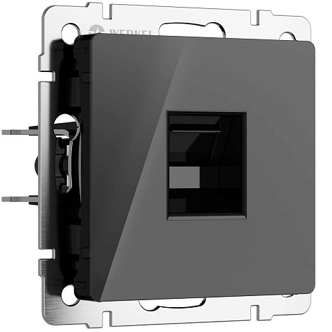 Розетка Ethernet RJ-45 Werkel черный акрил W1181048 4690389197758