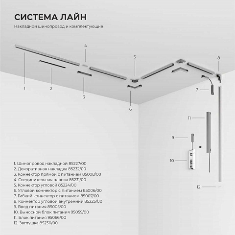 Гибкий коннектор никель Elektrostandard 85007/00_система Лайн a072714