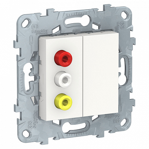 Schneider Electric Unica New Бел Розетка 3 RCA