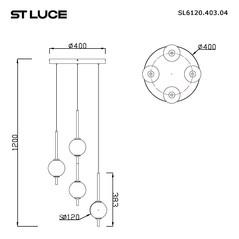 Подвесная светодиодная люстра ST Luce Peek SL6120.403.04