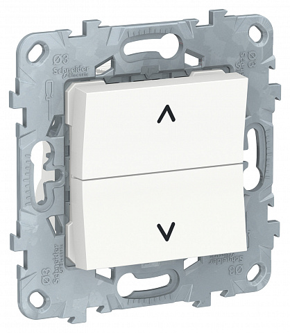 Schneider Electric Unica New Бел Выключатель для жалюзи, 2-клавишный, кнопочный, 2 х сх. 4