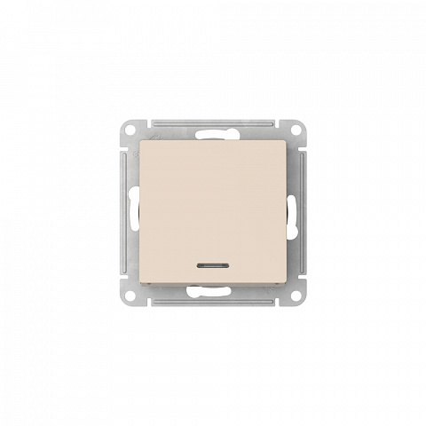 Systeme Electric AtlasDesign Бежевый Переключатель 1-кл с подсветкой, сх.6а, 10АХ, мех., быстрозажим. клем.