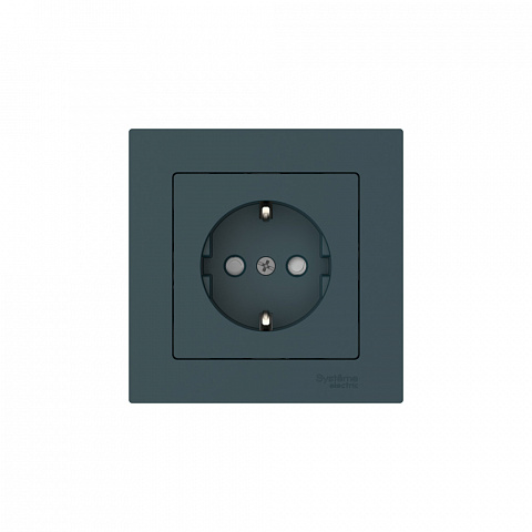 Systeme Electric AtlasDesign Изумруд Розетка с заземлением со шторками, 16А, в сборе, быстрозажим. клем.