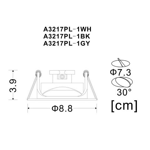 Встраиваемый светильник ARTE Lamp A3217PL-1GY