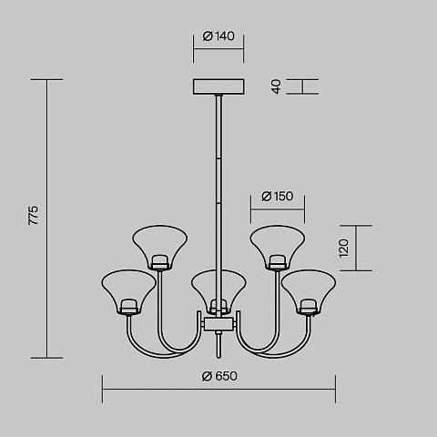 Люстра на штанге Maytoni MOD402PL-L20BS3K