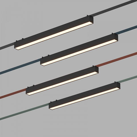 DK5577-BK Cветильник для трека-ремня Belty, серия Linear, со светодиодом, L642*W40*H45мм, 48V DC, 24W, RA90, 120°, 3000K, IP20, черный, алюминий