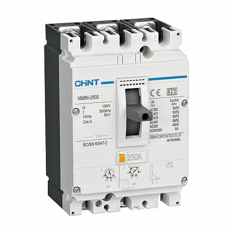 CHINT Автоматический выключатель NM8N-250S TM 3P 160А 50кА с рег. термомаг. расцепителем (R)