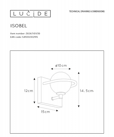 Бра Lucide Isobel 30267/01/30