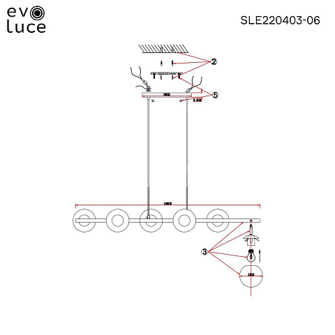 Подвесная люстра Evoluce FORLI SLE220403-06