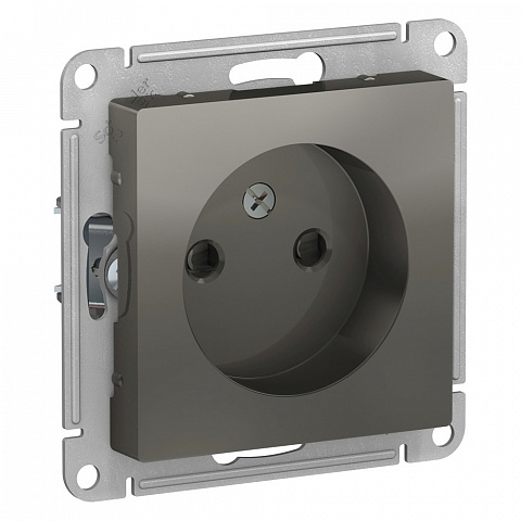 Systeme Electric AtlasDesign Сталь Розетка б/з со шторками, 16А, механизм