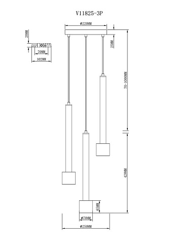 Подвесной светильник Moderli V11825-3P