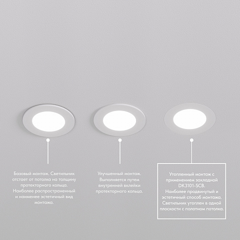 DK3101-WH Встраиваемый влагозащищенный светильник, IP65, до 10 Вт, LED, GU5,3, белый