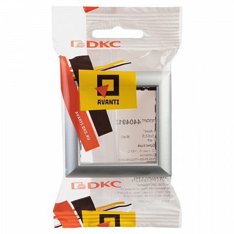 DKC Рамка-суппорт "Avanti" для "In-liner Front", серебристый металлик, 2модуля
