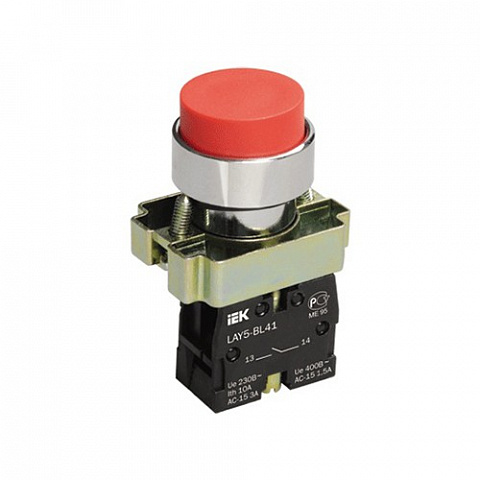IEK LAY5 Кнопка управления LAY5-BL42 без подсветки красная 1р