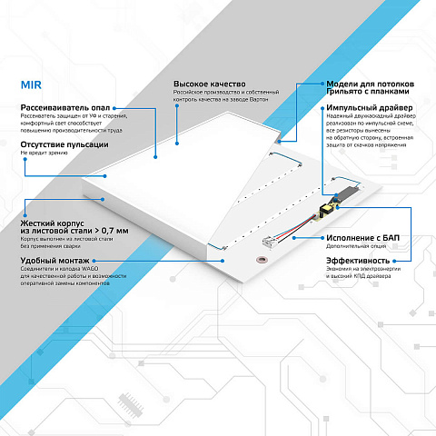 Офисный светильник Gauss G1-A0-00070-01G02-2003540