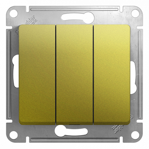 Systeme Electric Glossa Фисташковый Выключатель 3-клавишный, сх.3, 10AX