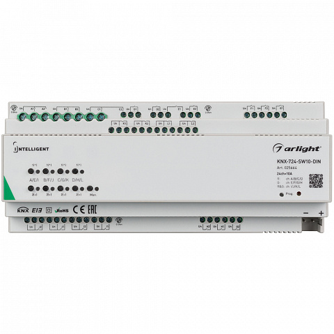 Arlight INTELLIGENT Релейный модуль KNX-724-SW10-DIN (BUS, 24х10A) (-)