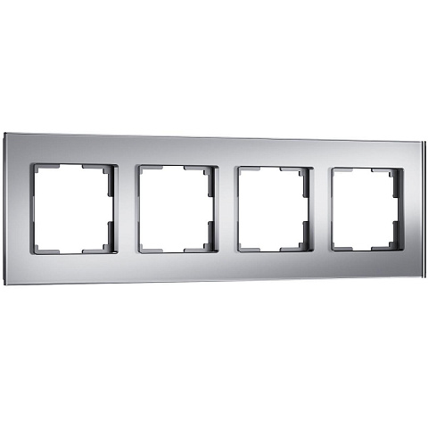 Рамка на 4 поста Werkel Senso серебряный стекло soft-touch W0043106 4690389200489
