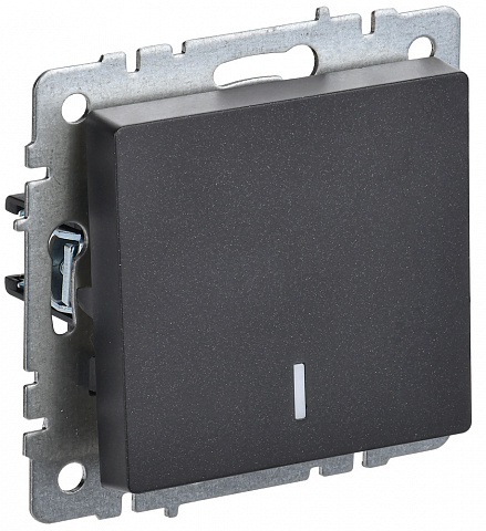IEK BRITE BASE Черный Выключ. 1-кл. прох. с инд. 10А ВС10-1-7-БрЧ