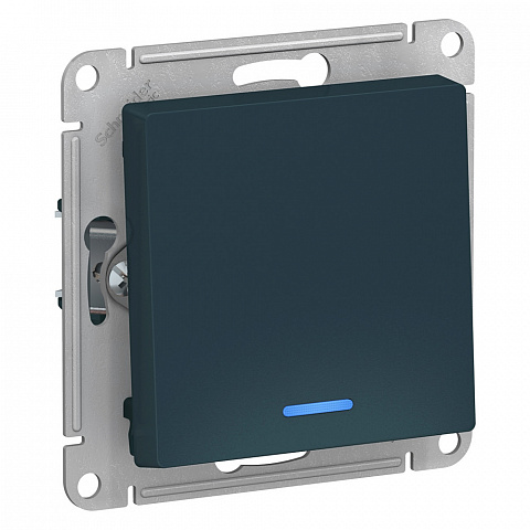 Systeme Electric AtlasDesign Изумруд Выключатель 1-клавишный с подсветкой, сх.1а, 10АХ, механизм