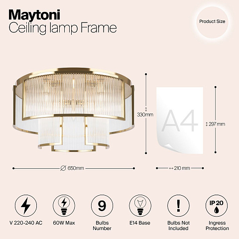 Накладная люстра Maytoni MOD174CL-09G