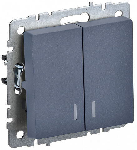 IEK BRITE BASE Маренго Выключ. 2-кл с индик. 10А ВС10-2-1-БрМ