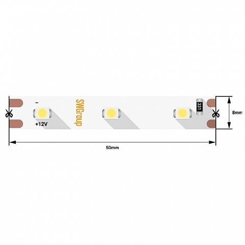 Светодиодная лента SWG 4,8W/m 60LED/m 3528SMD холодный белый 5M 006315