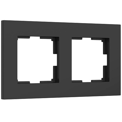 Рамка Werkel Slab на 2 поста черный матовый W0022908 4690389193378