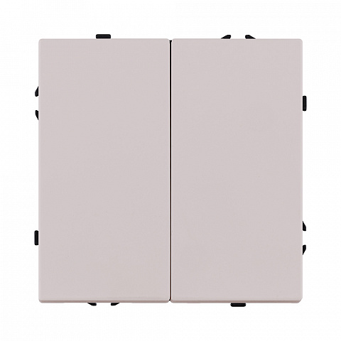 Выключатель кнопочный 2-клавишный 10А/250В, кашемир матовый Kollinger Eclipse EC-025CM