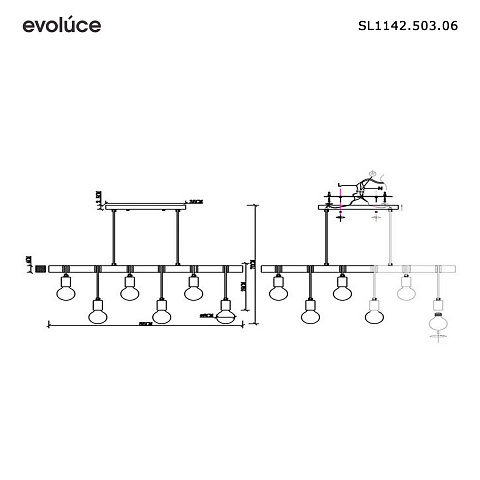Подвесной светильник Evoluce Bagetti SL1142.503.06