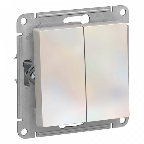 Systeme Electric AtlasDesign Жемчуг Выключатель 2-клавишный сх.5, 10АХ, механизм