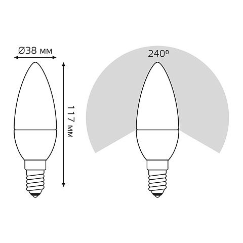 Лампа светодиодная Gauss E14 12W 6500K матовая 33132