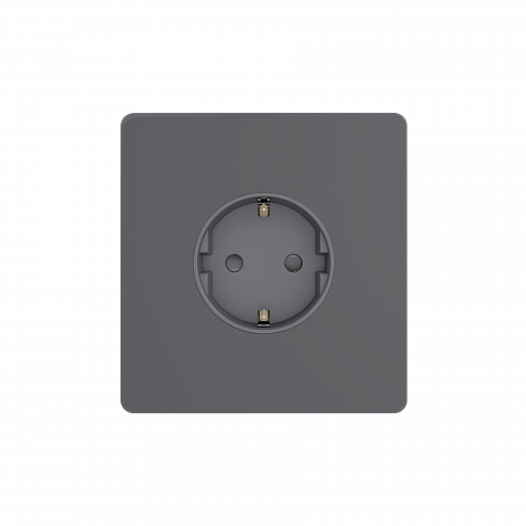 Systeme Electric Systeme Infinity Вулканический пепел Розетка с заземлением со шторками, 16А