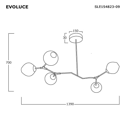 Подвесная люстра Evoluce Rametto SLE154823-09
