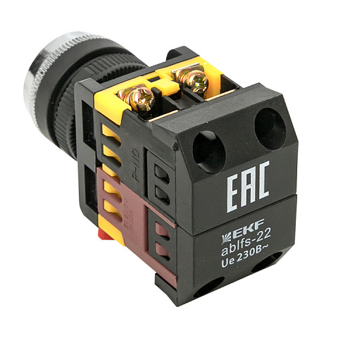 EKF PROxima Кнопка ABLFS-22 с подсветкой зеленый NO+NC 230В